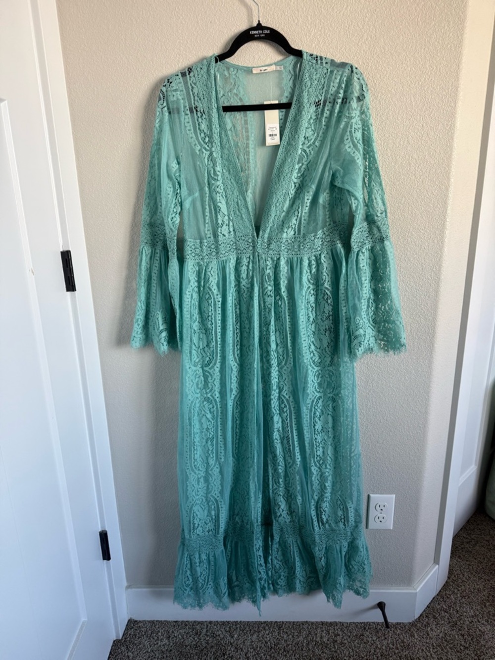 Francesca's Collections Seafoam Green Lace Maxi Dress